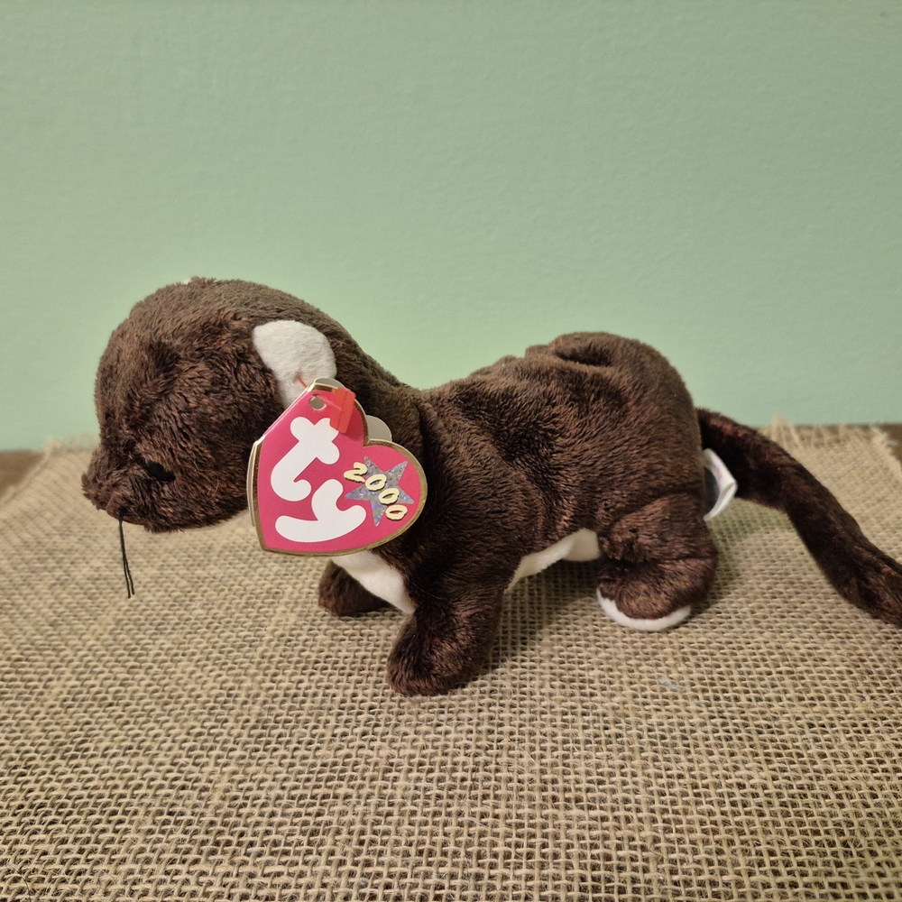 Vintage 2000 Collectable Ty Brown and Cream Plush Ferret